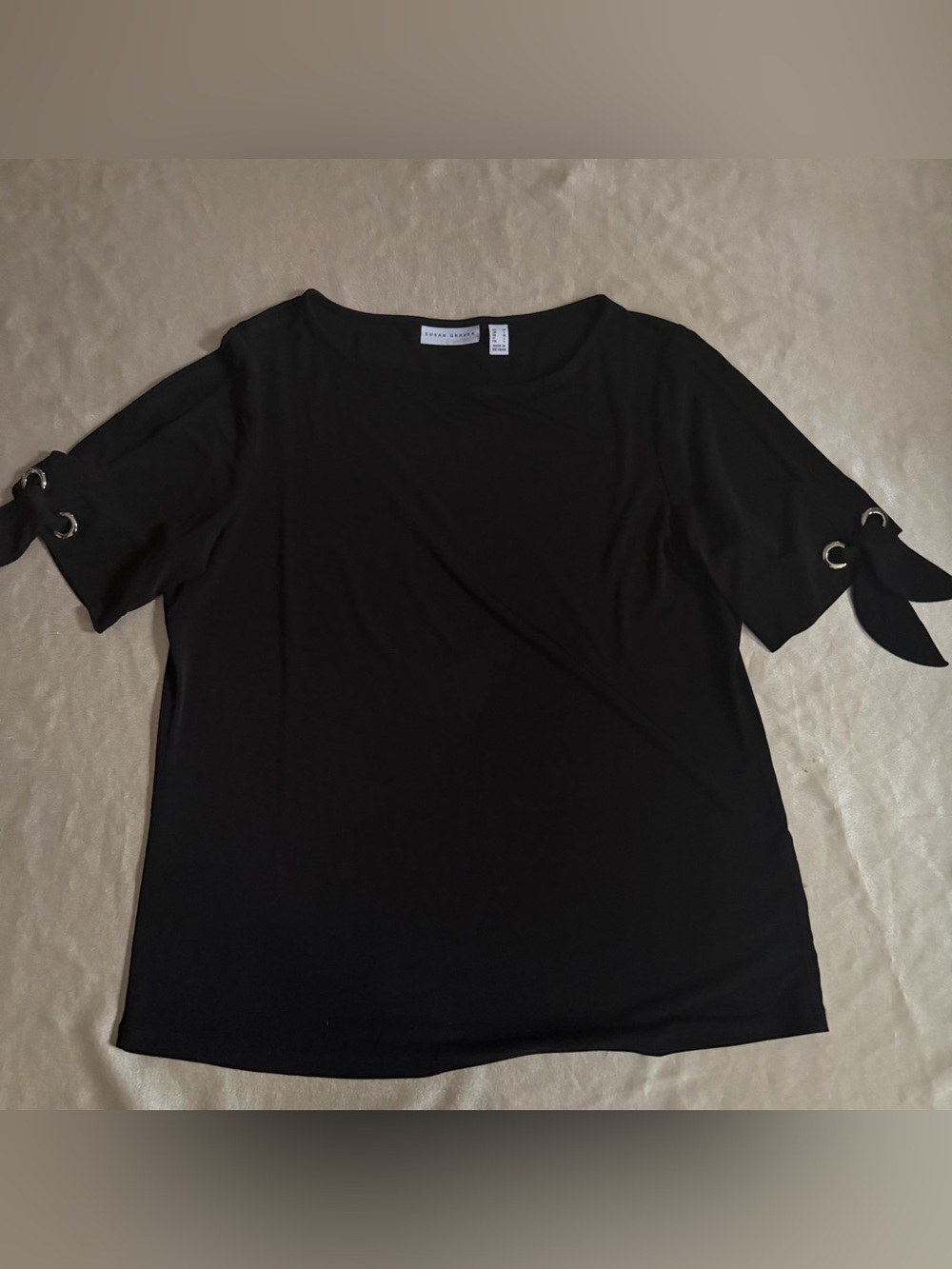 Susan Graver Liquid Knit Short Sleeve Top medium a287653
